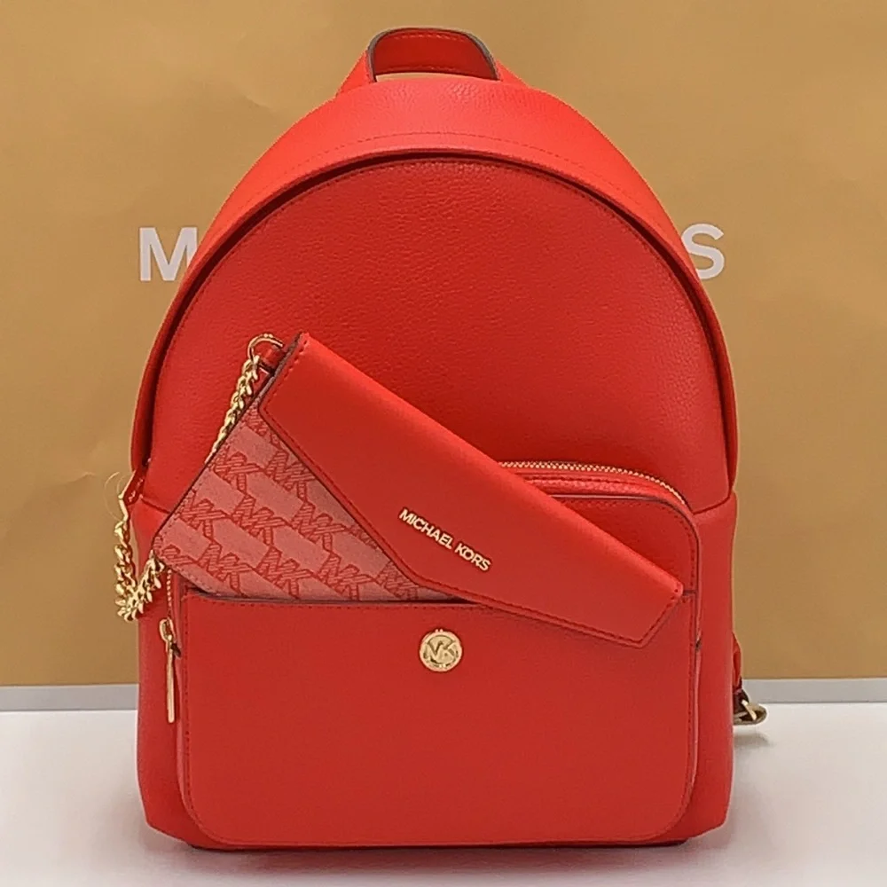 MICHAEL KORS DARK SANGRIA Maisie Medium Pebbled Leather 2-in-1 Backpack